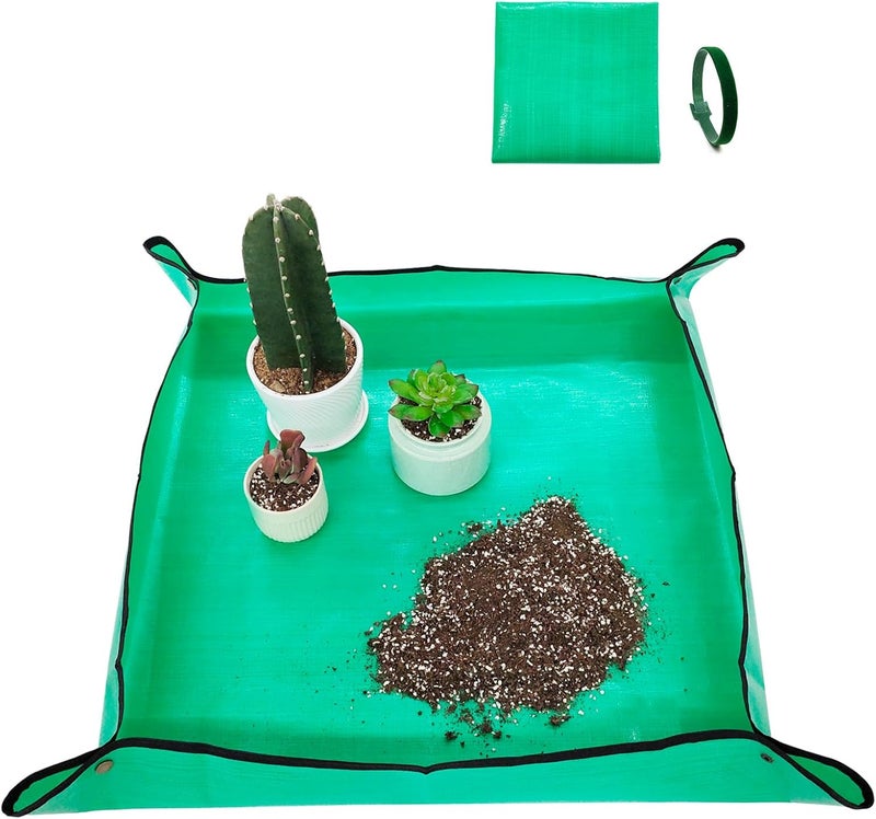 FANTIAN Repotting Mat for Indoor Plants, 26.8" X 26.8" Waterproof Succulent Potting Mat, Foldable Reusable Soil Change Mat Gardening Planting Mat - Gifts for Plant Lovers - Image 1